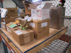 LOT TO INCLUDE: (28) RAYCHEM TAPE, 2" X 25 FEET SIZE, JACKET REPAIR KIND. KIT CONSIST OF 1 ROLL OF FLAME- RETARDED, HEAT-SHRINKABLE TAPE, (3) KITS, FIRST AID TYPE, HIP-KIT KIND. CONTENTS- 1- 1/8 OZ BURN JEL, 8- 1" X 3" ADHESIVE BANDAGES, 1- 2" X 4-1/2" ADHESIVE BANDAGE2- KNUCKLE BANDS, 3- ALCOHOL WIPES, 2- STING KILL SWAB, 2- TRIPLE ANTIBOTIC, 1/2 GRAM, FLOWSERVE SEAL, MECHANICAL TYPE, 1-7/8" SHAFT DIAMETER, P-50 SINGLE INSIDE-CARTRIDGE KIND, 316 SS MATERIAL, (1) METER, 3-1/2" EDGEWISE KIND, 4-20MA DC INPUT RANGE, MODEL 371 STYLE. HORIZONTAL SCALE, (1) VEKTOR OXYGEN AND GAS TORCH GAUGE, (1) KOEHLER PART # 288-115-002. LOADING & HANDLING FEE $15-4203